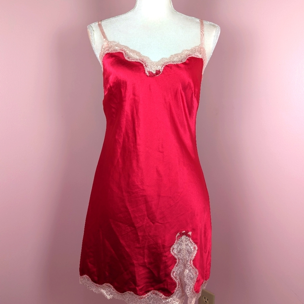 Victoria's secret red pink slip dress